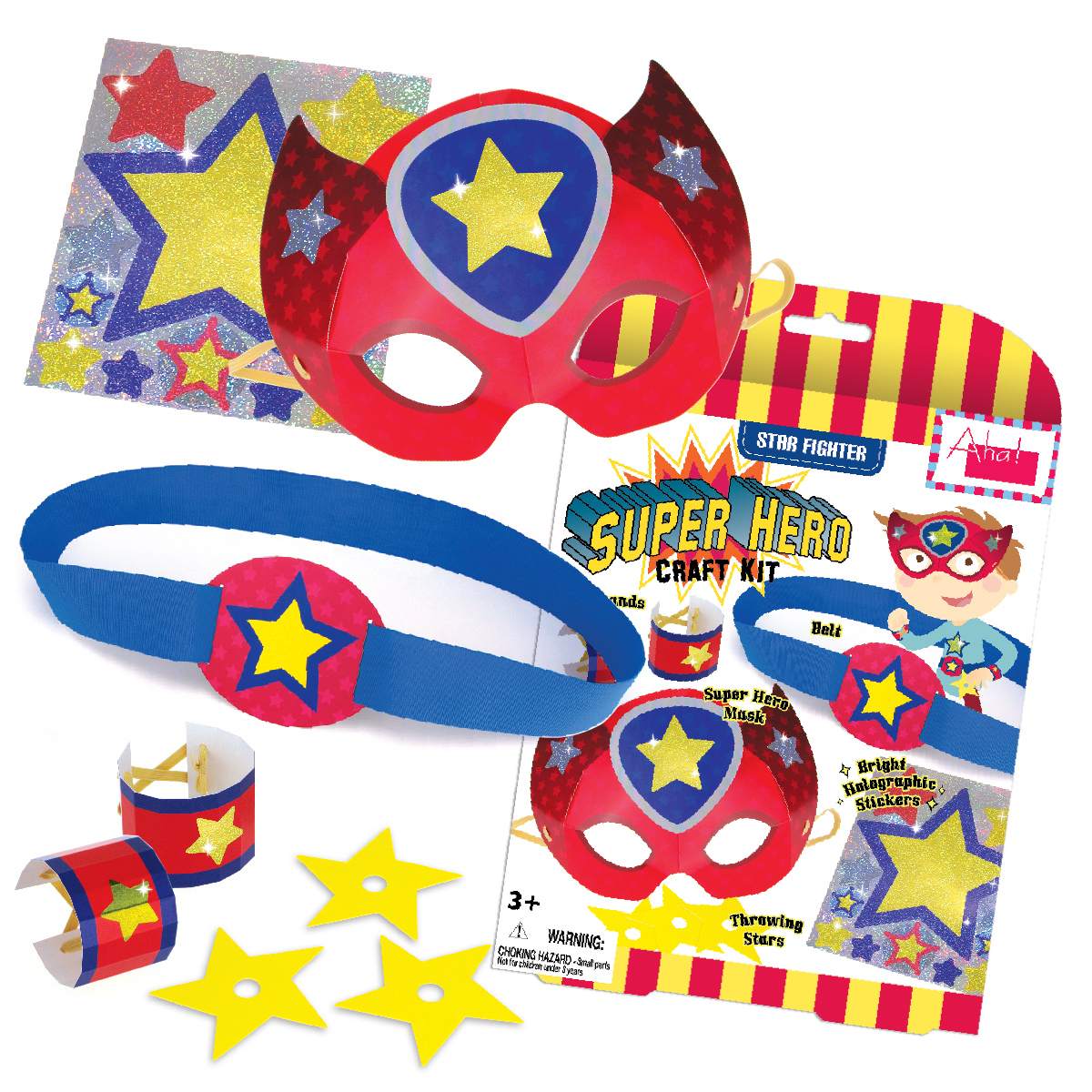 Two Design of Aha Design Super Hero Craft Kits