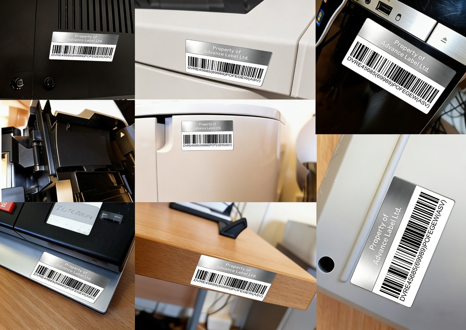 Asset Labels / Tags  RFID / Inventory Management, Temper Proof , Unique Code, Equipment Label